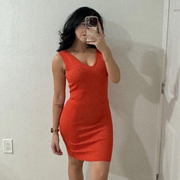 Guess Dresses & Skirts - Women’s Guess Orange Dress Large L Bodycon‎